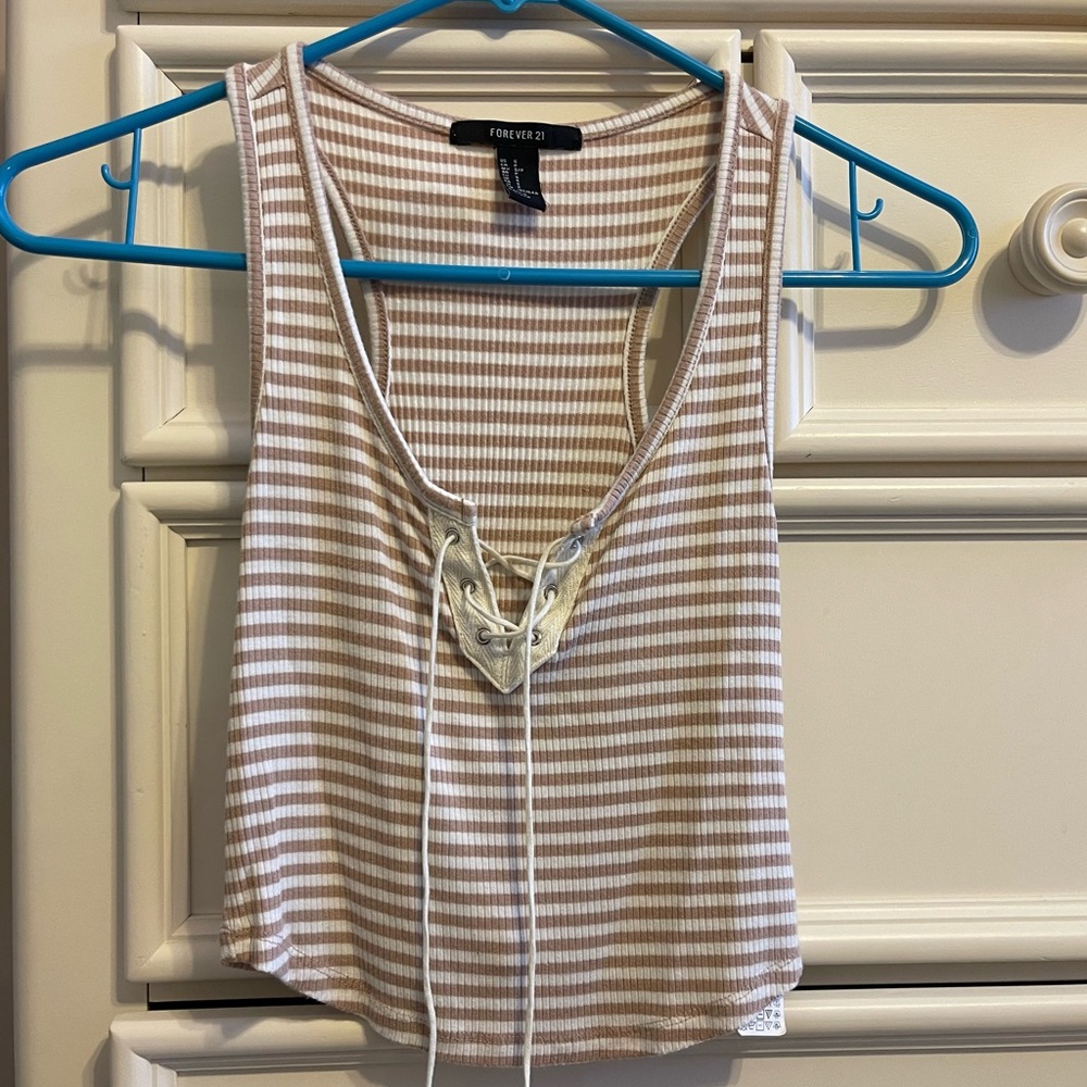 Striped tie up top